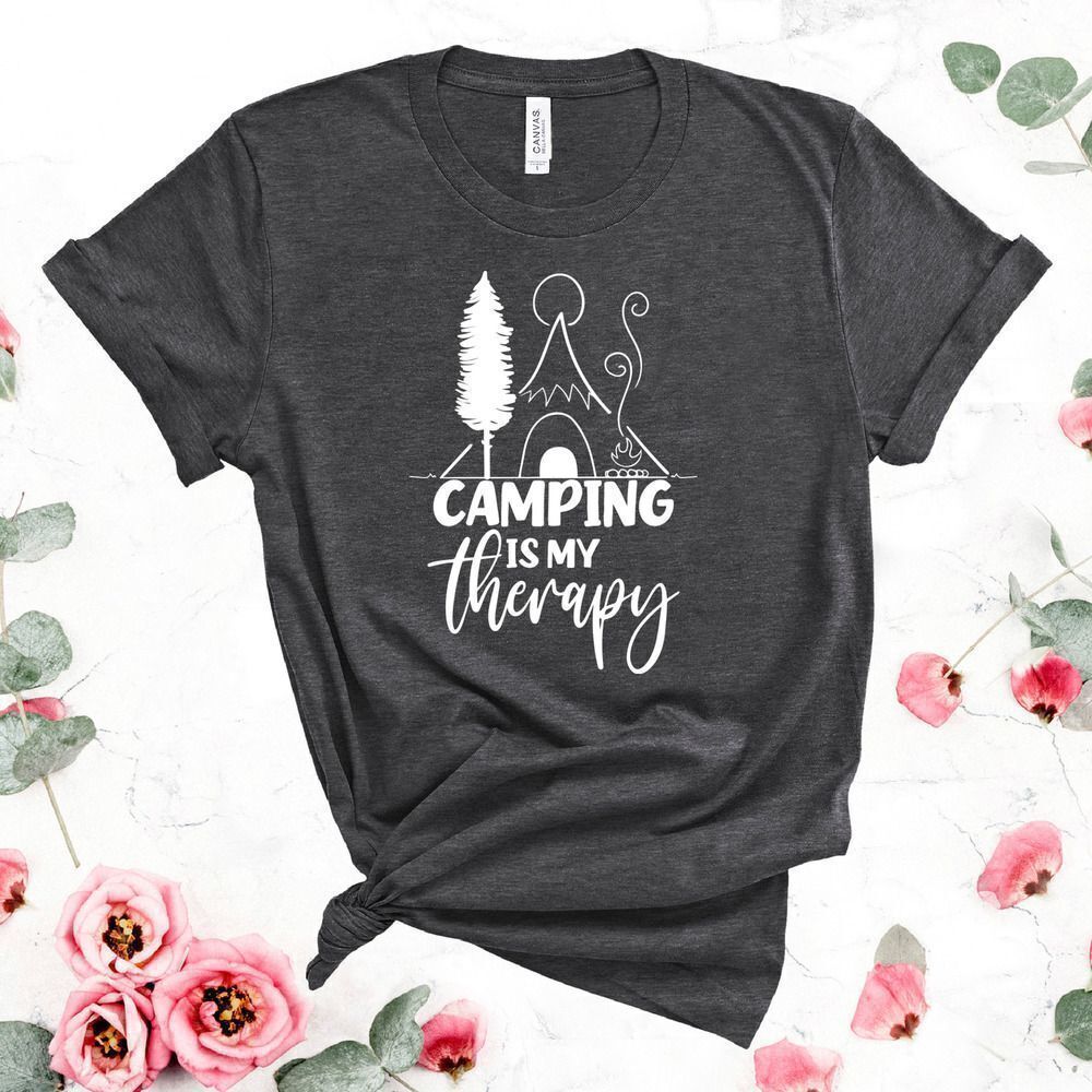 Camping is my Therapy Soft Graphic Tee Shirt